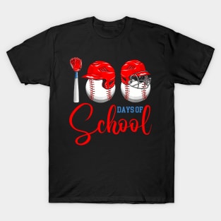 100 Days Of School Baseball 100Th Day Of School Teacher Kids T-Shirt